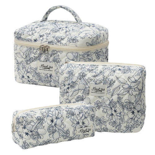 Women Floral Makeup Bag - Set Of 3