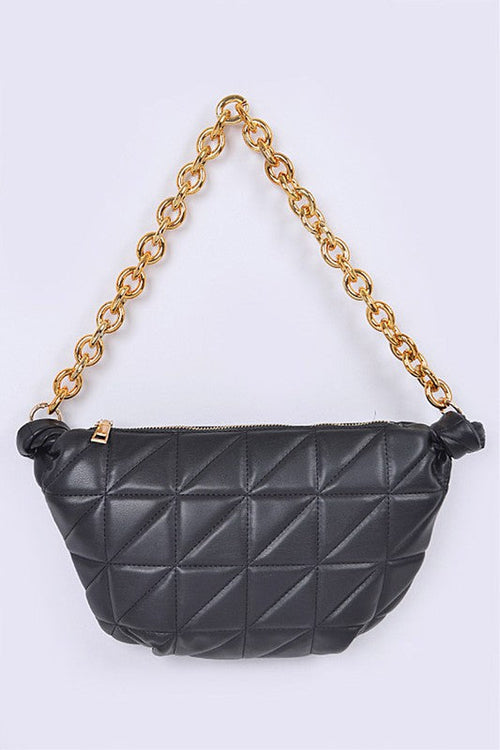 Quilted Chunky Chain Shoulder Bag