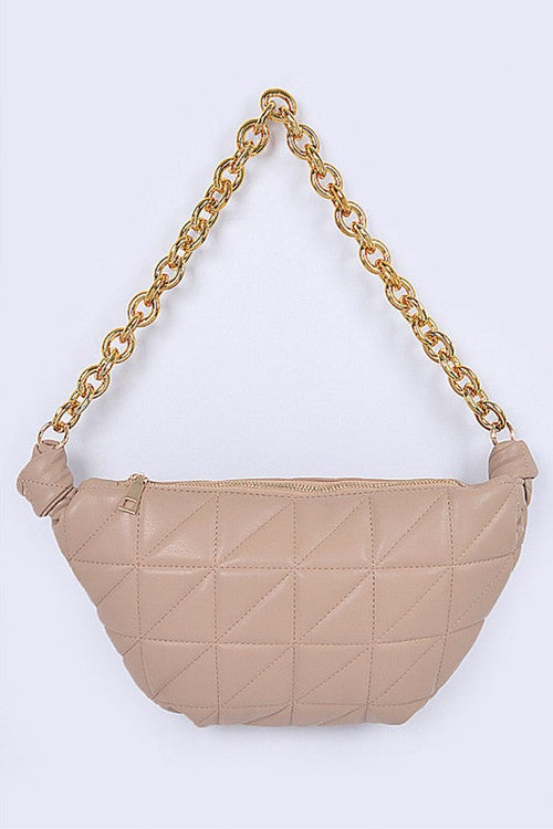 Quilted Chunky Chain Shoulder Bag