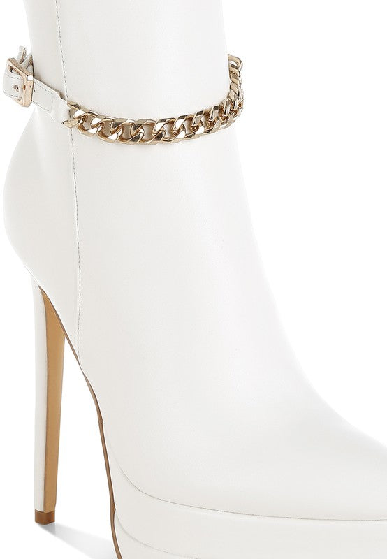 Chain Detail Platform Stiletto Boots