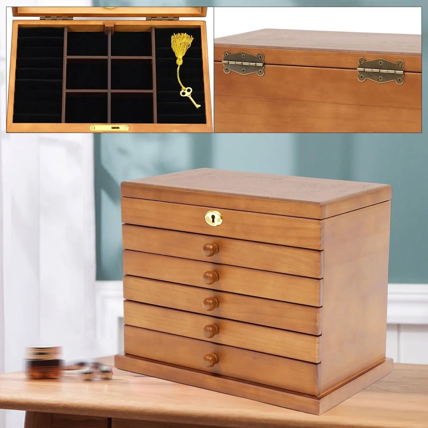 Jewelry Box with 6 Drawers
