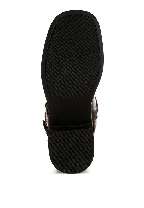 Harness Detail Biker Boots