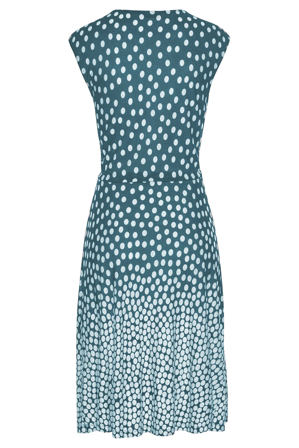 Sky Blue Gradient Polka Dot V Neck Sleeveless Beach Dress