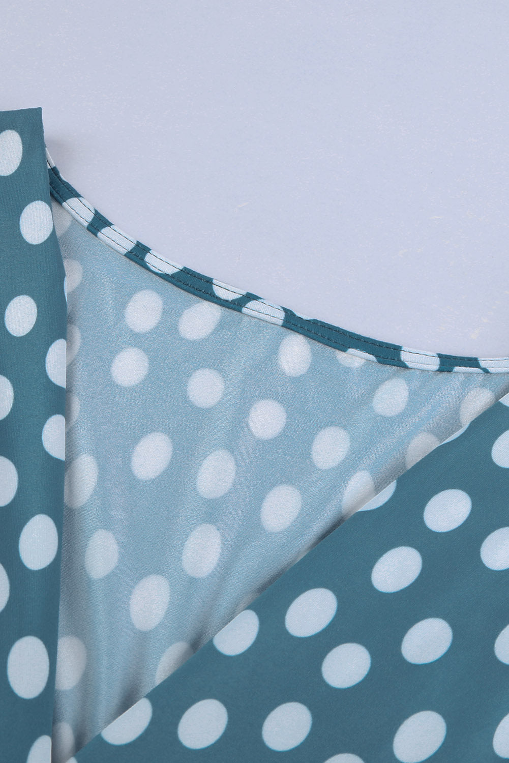 Sky Blue Gradient Polka Dot V Neck Sleeveless Beach Dress