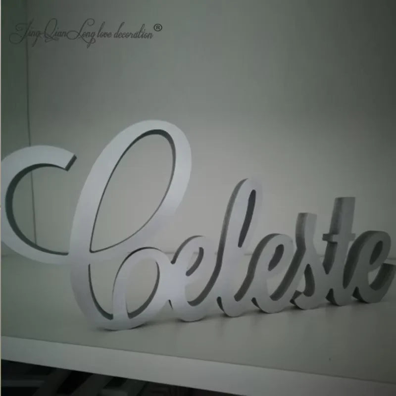 Custom Wood Name Sign, Laser Cut Signage, Wedding Name, Nursery Baby Decor