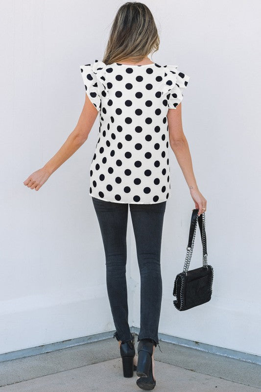 polka dot top back