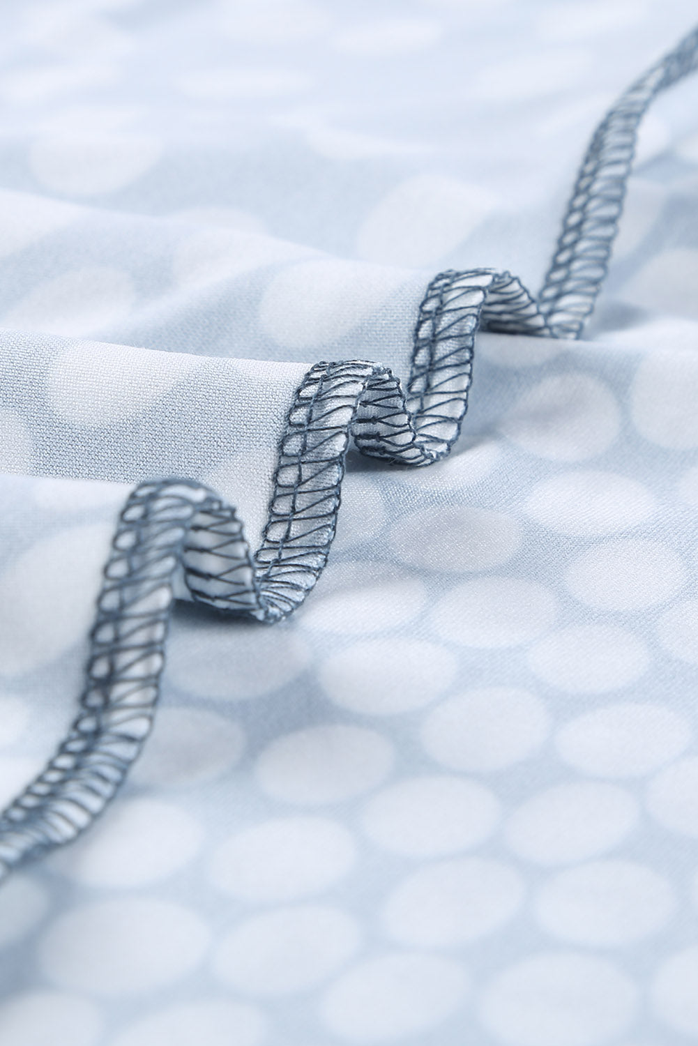 Sky Blue Gradient Polka Dot V Neck Sleeveless Beach Dress
