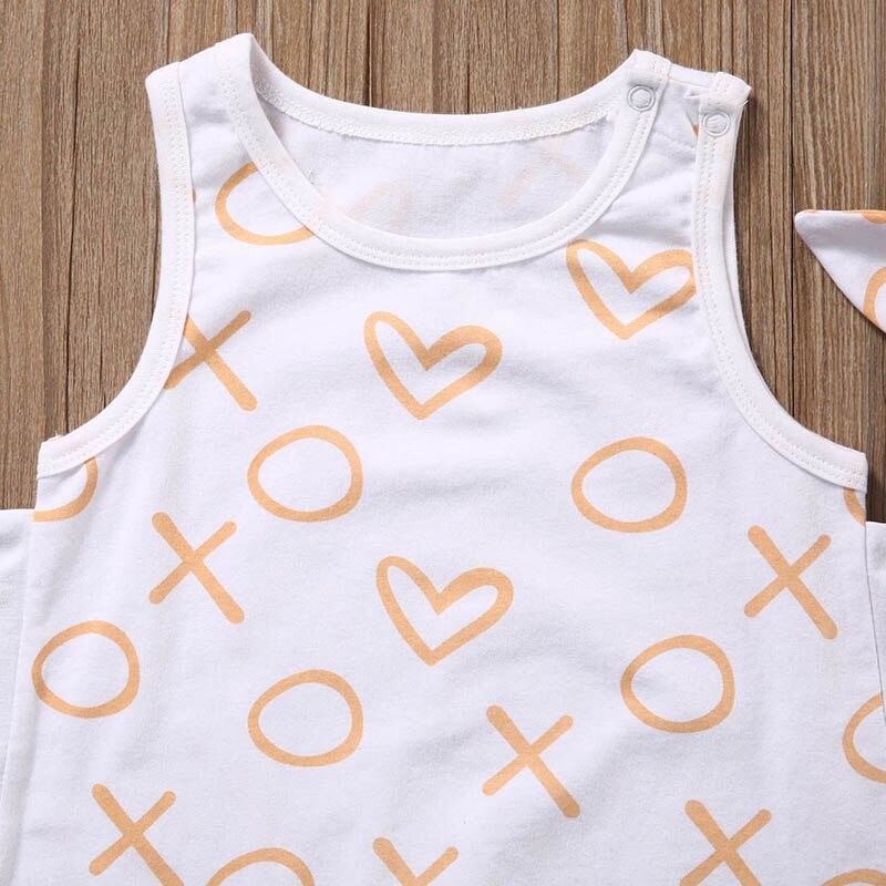 Baby Rompers Summer Sleeveless Rompers + Headband