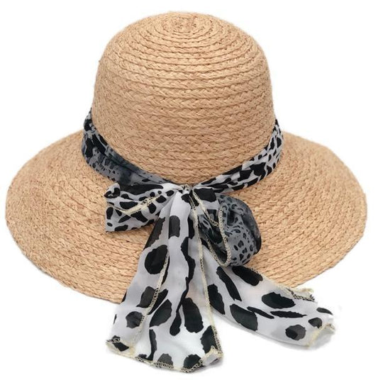 Raffia Leopard Sun Summer Hat
