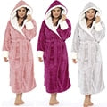 Plush Long Sleeved Hooded Bathrobe