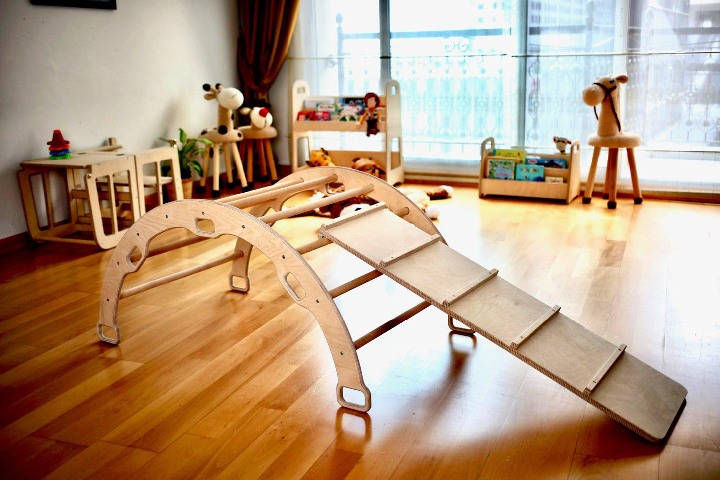 Montessori Climbing Set (3 Pieces)| Triangle, Climbing Arch & Ramp