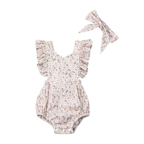 Newborn Baby Girls Boys Jumpsuit Headband 2PCS