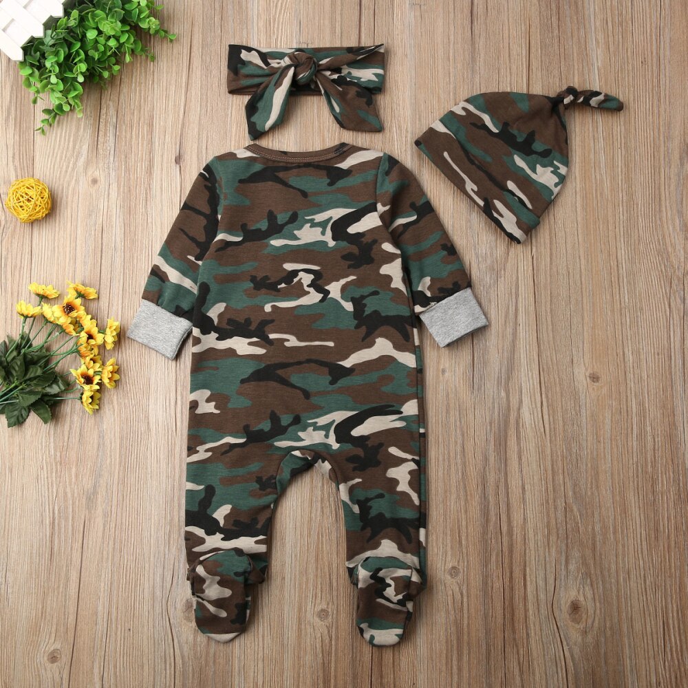 Newborn Infant Baby Girl Boys Rompers Headband