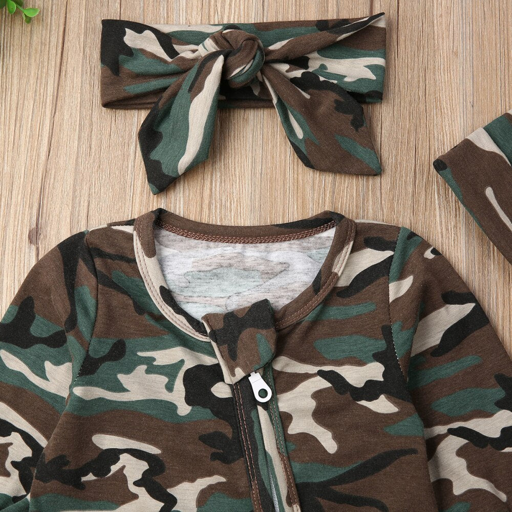 Newborn Infant Baby Girl Boys Rompers Headband
