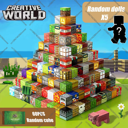 Magnetic Building Blocks Mine World Magnet Cube Set STEM Montessori