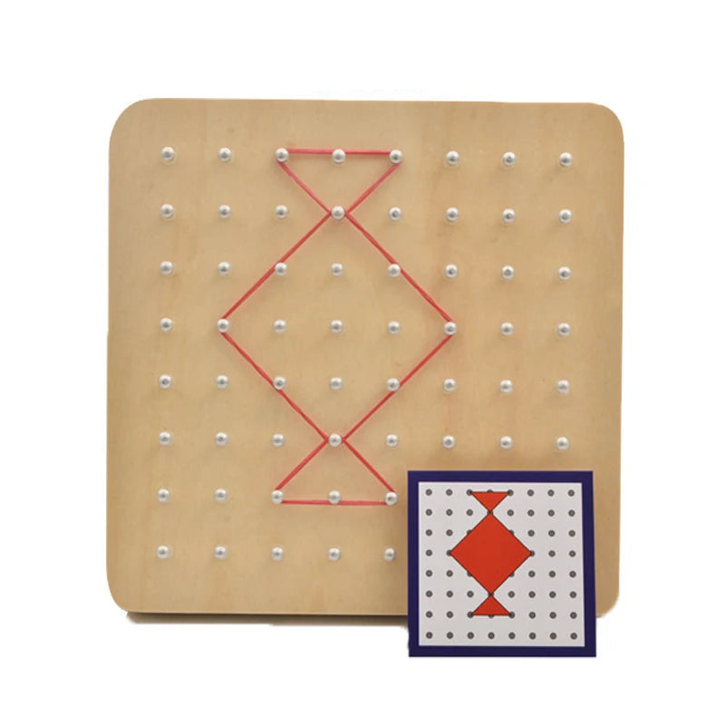 Montessori Wooden Geometry Puzzle Nail Board Math