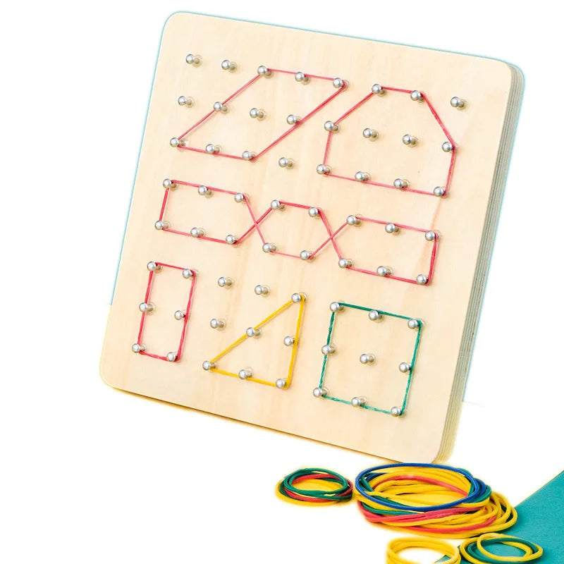 Montessori Wooden Geometry Puzzle Nail Board Math