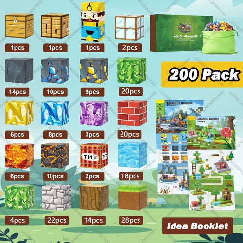 Magnetic Building Blocks Mine World Magnet Cube Set STEM Montessori