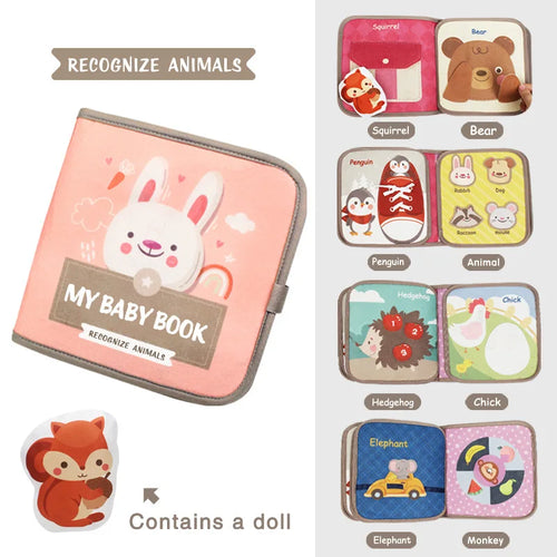 Montessori Busy Book Baby Early Education Book,Puzzle Toy, Animal