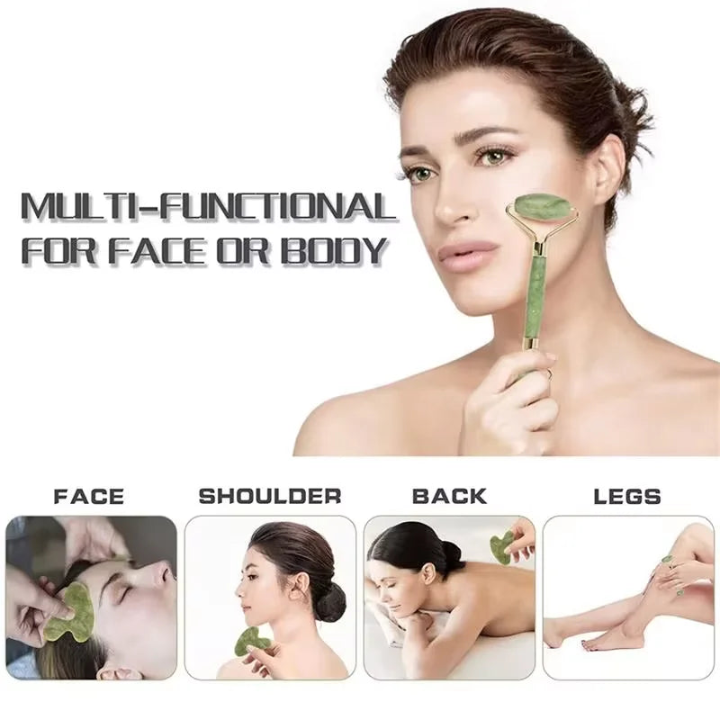 Roller Gua Sha Face Body Massager Tool Set