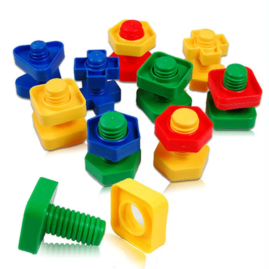 5 Set Screw Building Blocks Plastic Insert Blocks Nut Shape Toys for