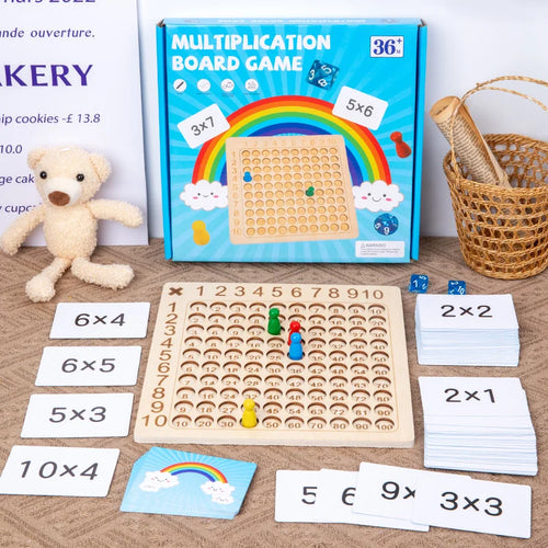 99 Multiplication Board Game Wooden Montessori  Kids Learning