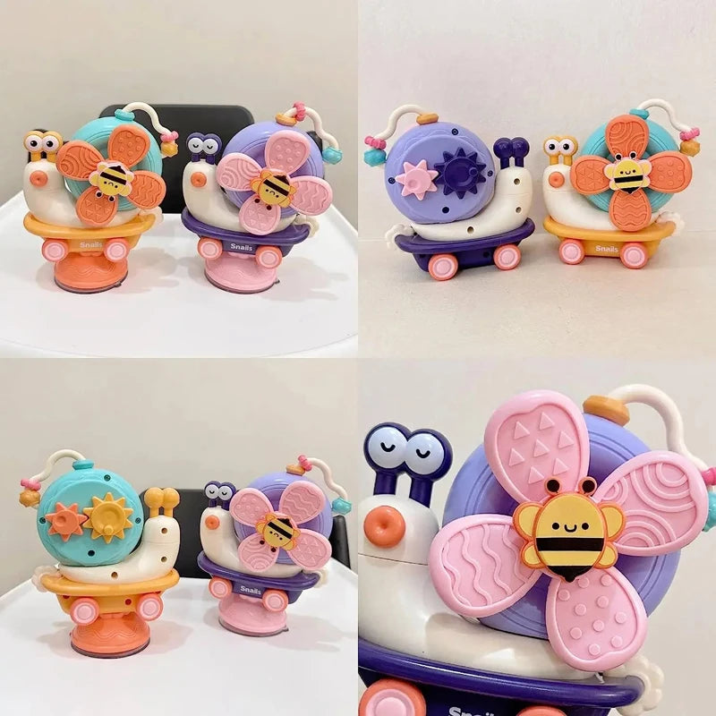 Montessori Sensory Suction Cup Snail Spinner Windmill Toys