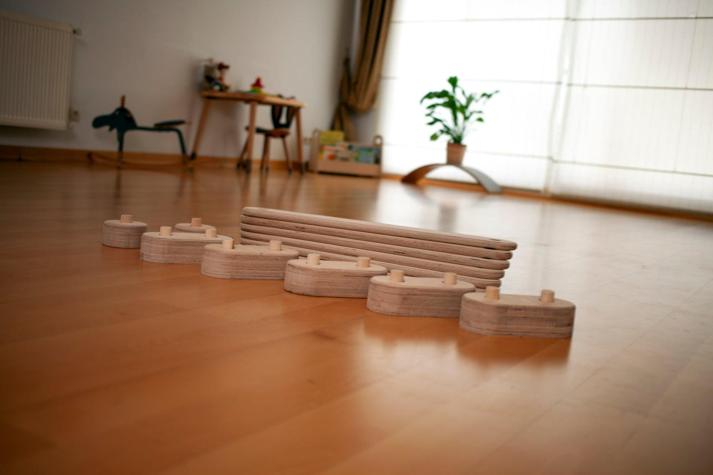 Circular Wooden Balance Beam Set | Montessori