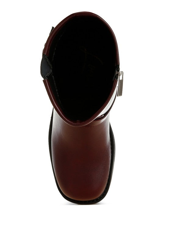 Harness Detail Biker Boots