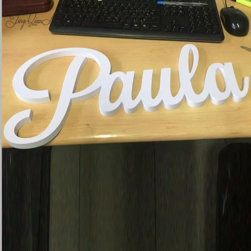 Custom Wood Name Sign, Laser Cut Signage, Wedding Name, Nursery Baby Decor