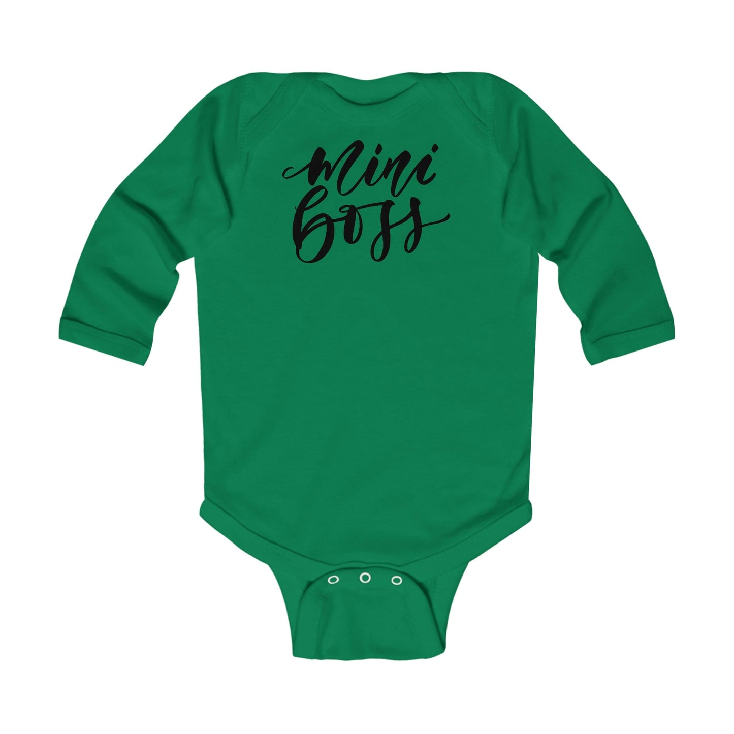 Infant Long Sleeve Bodysuit - Mini Boss Print