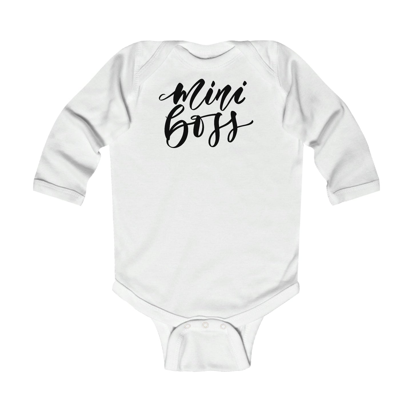 Infant Long Sleeve Bodysuit - Mini Boss Print