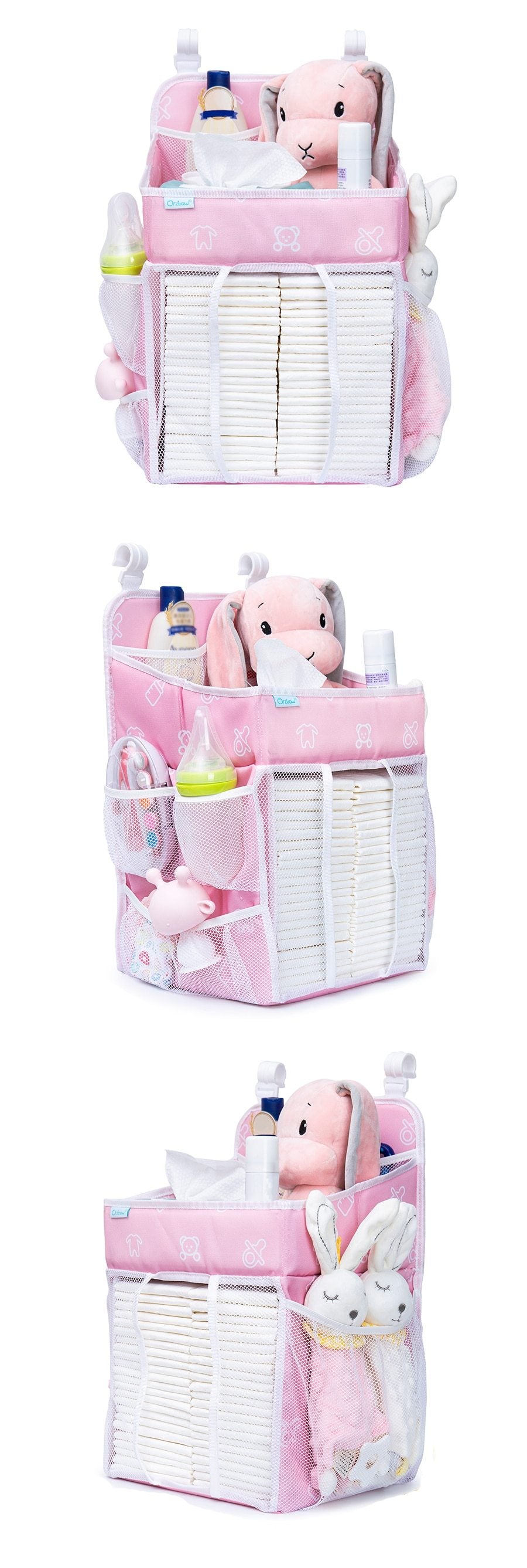 Baby Crib Hanging Storage Bag Portable Diaper Organizer Newborn