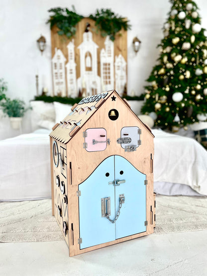 Large Busy Board House - Pastel