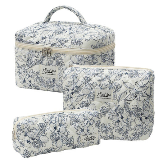 Women Floral Makeup Bag - Set Of 3