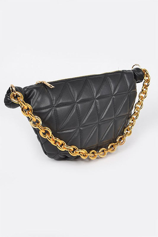 Quilted Chunky Chain Shoulder Bag
