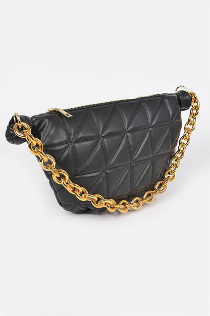 Quilted Chunky Chain Shoulder Bag