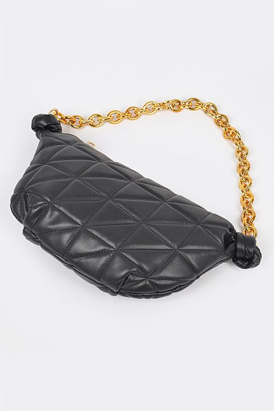 Quilted Chunky Chain Shoulder Bag