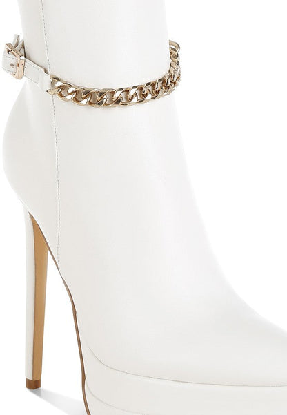 Chain Detail Platform Stiletto Boots