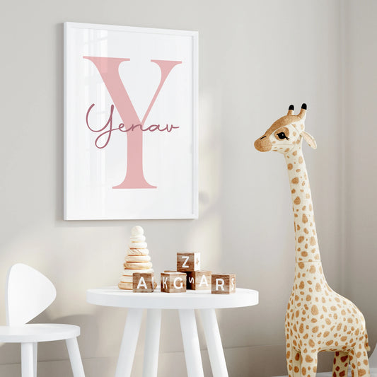 3pcs Custom Kids Personalized Name Pink Sleeping Bear Baby Gift Girls Wall Art Print Picture Living Room Kids Room Home Decor