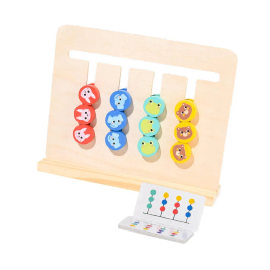 Wood Color Matching Slide Puzzle Kids Children Montessori Toy Travel Toy