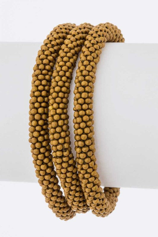 Matte gold bracelet set