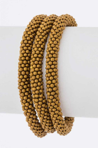 Matte gold bracelet set