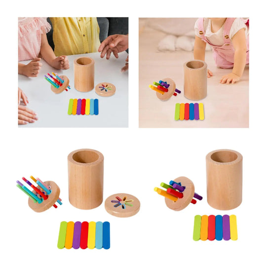 Kids Sorting Cup Montessori Sticks Toy Observation Fine Motor Skill Wooden