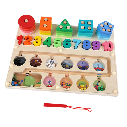 Montessori Toy Educational Math Enlightenment Magnetic Maze Board Number Counting Color Sorting for Birthday Gifts Toddlers