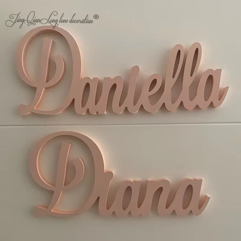 Custom Wood Name Sign, Laser Cut Signage, Wedding Name, Nursery Baby Decor