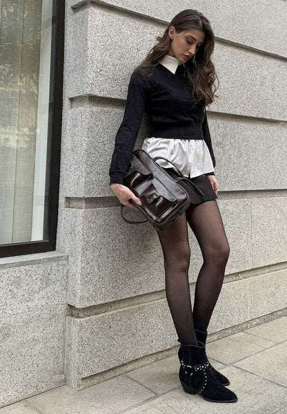 Rodeo Studded Real Suede Leather Ankle Boots