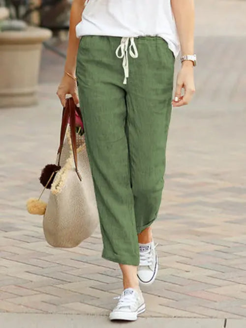 Autumn Cotton Drawstring Pants- The New Cozy