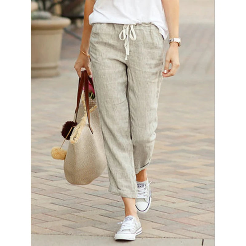 Autumn Cotton Drawstring Pants- The New Cozy
