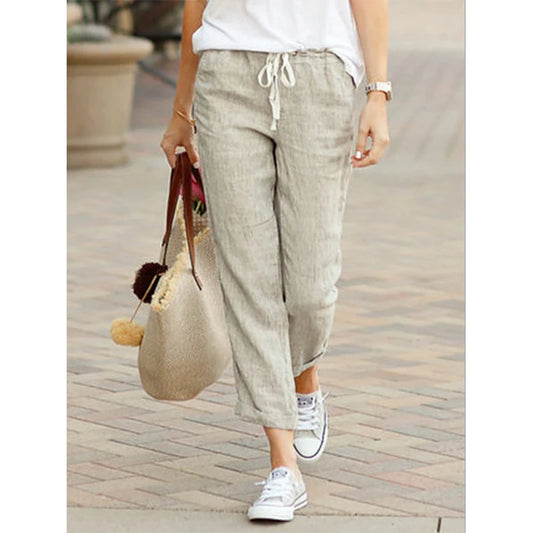 Autumn Cotton Drawstring Pants- The New Cozy